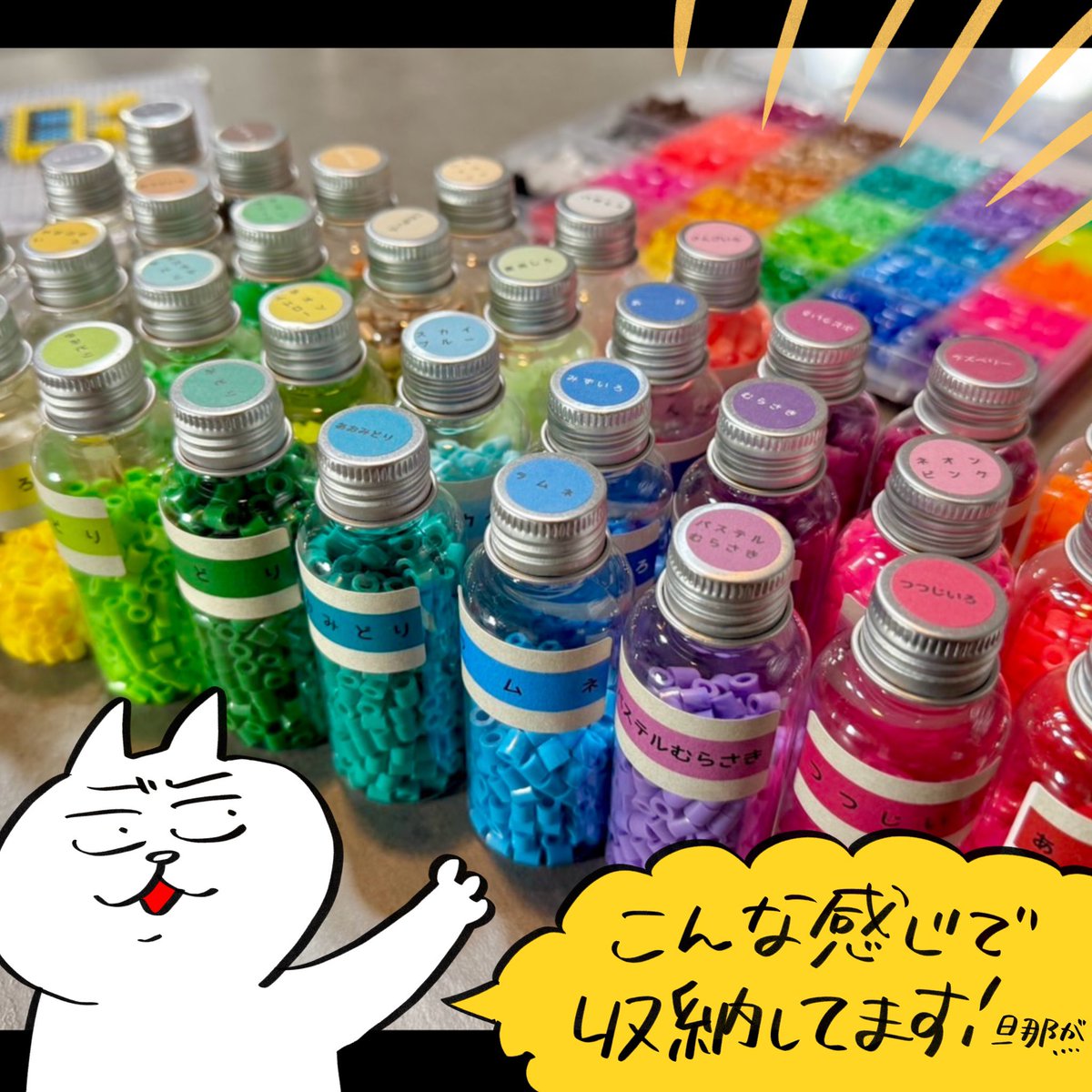 皆様たくさん反応してくださり本当にありがとうございます!ついでに収納方法もこだわってるので見てやってください!ww
#パーラービーズ #アイロンビーズ