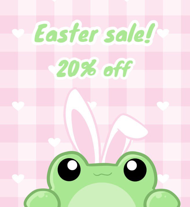 Lilypadcrafts's tweet photo. EASTER SALE!!
Everything in my webshop and etsy store is 20% off!
Sale ends April 22nd.
Link can be found in the linktree in my bio.
Don’t miss it!
#easter #eastersale #discount #HappyEaster #BookTok #webshop #SmallBusiness #cuteart #kawaiiaesthetic #pokemontiktok https://t.co/AdBEMLoEKg