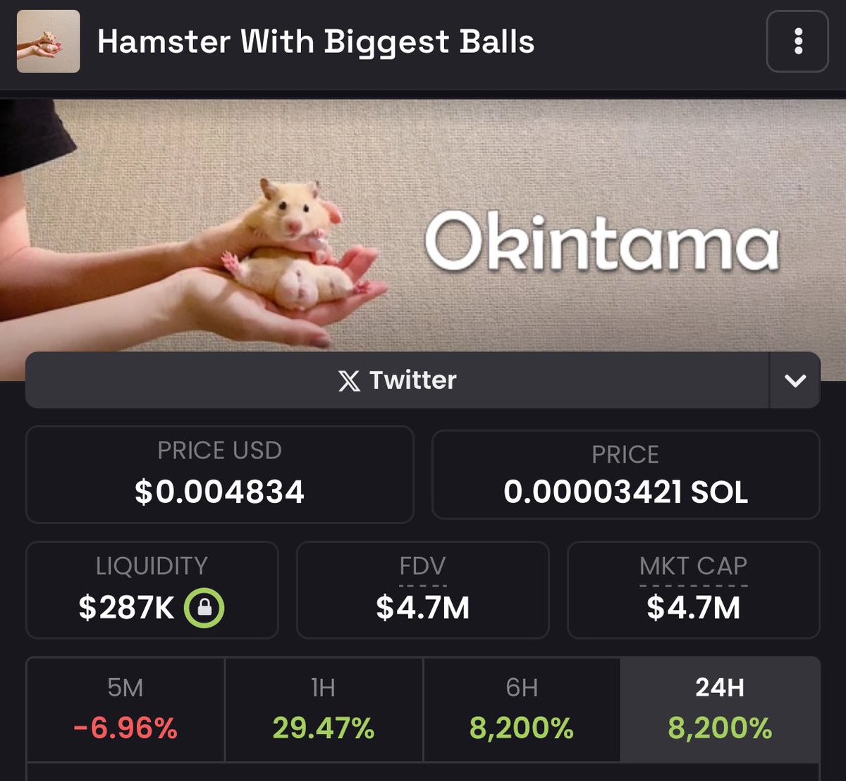 Legend_Legolas's tweet photo. #Okintama was pinged at 110k and ran hard.

It’s at 4.8 MIL.

43x

I was asleep so I wasn’t able to catch it.

88KKUzT9B5sHRopVgRNn3VEfKh7g4ykLXqqjPT7Hpump https://t.co/Cwo7bG9ioH
