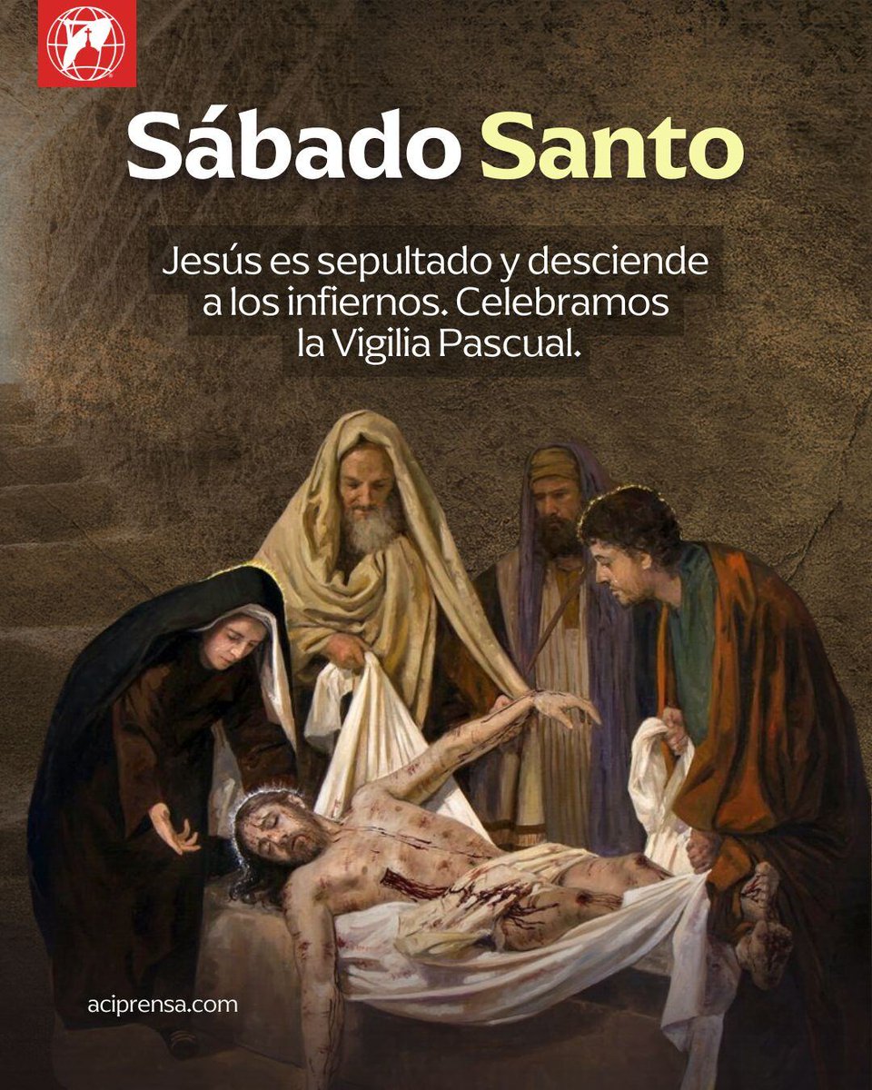 aciprensa's tweet photo. Hoy, 19 de abril, es Sábado Santo, el día de la espera. El cuerpo inerte de Jesús ha sido colocado en el sepulcro y, no muy lejos de allí, María permanece en oración, acompañando a la Iglesia.

En el año 2010, el Papa Benedicto XVI se refería al Sábado Santo como “el día del ocultamiento de Dios” al comentar un antiguo texto de la tradición sobre las horas posteriores a la muerte del Reconciliador. Decía el Papa: «El Sábado Santo es el día del ocultamiento de Dios, como se lee en una antigua homilía [cuyo autor se desconoce]: “¿Qué es lo que hoy sucede? Un gran silencio envuelve la tierra; un gran silencio y una gran soledad, porque el Rey duerme (...) Dios ha muerto en la carne y ha puesto en conmoción a los infiernos” (Homilía sobre el Sábado Santo: PG 43, 439)».

Estas palabras evocan aquello que repetimos en el Credo cuando profesamos que Jesucristo “padeció bajo el poder de Poncio Pilato, fue crucificado, muerto y sepultado, descendió a los infiernos y al tercer día resucitó de entre los muertos”.

Creer que Cristo “descendió a los infiernos” tiene un profundo significado. El Señor ha llevado su amor a niveles impensables: por su muerte ha penetrado la soledad más absoluta en la lejanía más extrema. Desde aquel primer Sábado Santo de la historia sabemos que no hay nada que pueda escapar al amor de Dios; en la más profunda tiniebla ha brillado la Luz de Cristo.

En ese momento, cuando Dios se ha retirado del mundo y todo es desolación, María sigue confiando en las promesas de su Hijo y conserva la esperanza en el interior. Si todos le han dado la espalda al Hijo, o son presa del temor, Ella no. María seguirá de pie, esperando en Él.

La Virgen ha sido toda su vida “Madre de la espera paciente", y hoy no será la excepción. No hay duda de que su dolor es “inmenso como el mar”, como canta un antiguo poema, pero tampoco hay espacio para dudar sobre su fe: la Virgen mantuvo viva la llama de la confianza en medio de la tempestad.

El P. Juan José Paniagua, colaborador de ACI Prensa, en una de sus reflexiones sobre el Sábado Santo recordaba que muchos de los seguidores de Jesús -amigos, discípulos, apóstoles- se desilusionaron porque creían que Él iba a ser el “gran Mesías” de Israel: un guerrero que los liberaría del dominio romano con puño de hierro y un ejército numeroso. Al ver que Cristo se dejó crucificar y murió, muchos quedaron tristes y desilusionados.

“Jesús fracasó, volvamos a nuestras tareas ordinarias”, pensarían los discípulos que iban camino de Emaús. Y es que en el grupo más cercano a Jesús -a excepción de María, Juan y algunas mujeres- era presa del pánico y se hallaban escondidos.

Aún más: incluso las mujeres que estuvieron al pie de la Cruz acompañando a la Madre daban por muerto al Maestro; y ‘muerto’ quería decir ‘todo acabó’. Como se sabe, ellas acudieron a embalsamar el cuerpo del Señor, algo que sólo era concebible si está la convicción de que todo ha terminado -u olvidaron la promesa de la resurrección de Cristo, o, lo que sería peor, recordándola, no le dieron el debido crédito-.

¡Qué contraste con la Virgen!, la única mujer que no se dejó abatir por el desaliento, que no dudo. ¡Bendita sea la Madre de Dios! ¡Ella se mantuvo firme!

Eso lo cambia todo. Hoy es “el día del ocultamiento de Dios'', cierto, pero al mismo tiempo es la “hora de María”, la hora de la fe.

Quizás sea la falta de fe lo que explique por qué cuando las mujeres encontraron el sepulcro vacío “estaban desconcertadas”, “llenas de temor” (Cfr. Lc 24, 4-5). No entendían por qué no estaba el cuerpo de Jesús donde lo habían dejado. Dice el relato de San Juan: “Y le dijeron [los ángeles]: Mujer, ¿por qué lloras? Ella les dijo: Porque se han llevado a mi Señor, y no sé dónde le han puesto” (Jn 20, 13). Sólo cuando ven a Cristo aparecer, creen.

La Virgen María, en cambio, no fue al sepulcro porque conservaba intactas la fe y la esperanza. Ella sí había conservado la palabra de Dios en lo profundo del corazón, aferrándose a esta. No estaba desilusionada, ni asustada, ni desconfiaba. La Madre confió y esperó la resurrección del Hijo. ¡Bendita tú entre las mujeres!