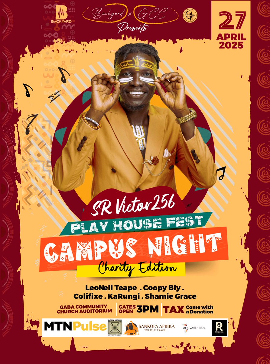 #PlayHouseFest (@srvictor256) on Twitter photo This is a treat, pop it in a group chat, tell everyone we’ll Burst with Life, Rich & Joyful Moments <a href="/playhousefestug/">#IgniteFunDay</a>
27th April 2025 <a href="/Gaba_Church/">Gaba Community Church</a>
3pm 🕒 🆓 Tax, come with a donation
#PlayHouseFest #PlayHouseEvents This is a treat, pop it in a group chat, tell everyone we’ll Burst with Life, Rich & Joyful Moments <a href="/playhousefestug/">#IgniteFunDay</a>
27th April 2025 <a href="/Gaba_Church/">Gaba Community Church</a>
3pm 🕒 🆓 Tax, come with a donation
#PlayHouseFest #PlayHouseEvents
