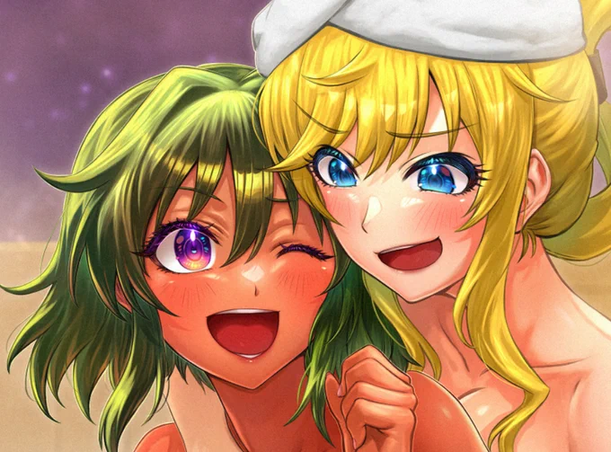 #アイスシ で販売予定のナターリアイラスト本に掲載するイラストを1枚、FANBOXにて先行公開しました!ナターリアがいろんなアイドルと温泉に行ったイラストです#アイマス #デレマス #ナターリア #大槻唯 #相原雪乃 #難波笑美 #棟方愛海 #篠原礼 