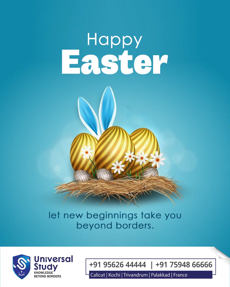 Study79364Study's tweet image. ✨ Wishing you a joyful Easter filled with hope, peace, and fresh beginnings!
#UniversalStudy #languagestudio #HappyEaster #BeyondBorders #StudyAbroad #EasterVibes #NewBeginnings #GlobalEducation #KnowledgeWithoutLimits #EasterJoy