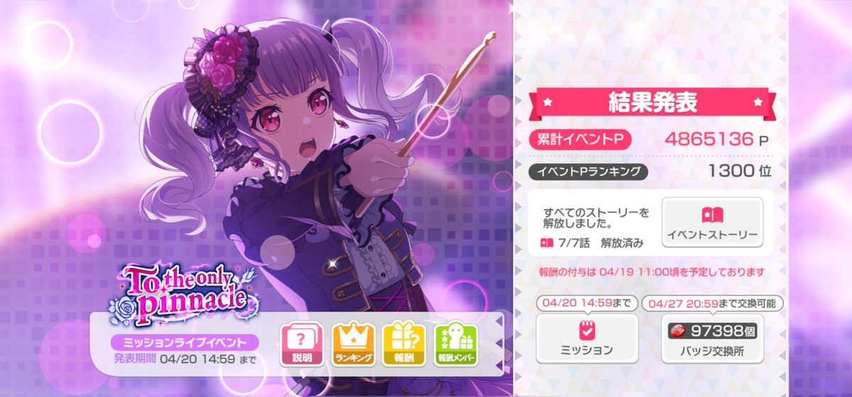 Areguro14's tweet photo. イベラン頑張った！！
何日かサボってたので次はちゃんと毎日走りたい…！！ https://t.co/N7AHi99pKK