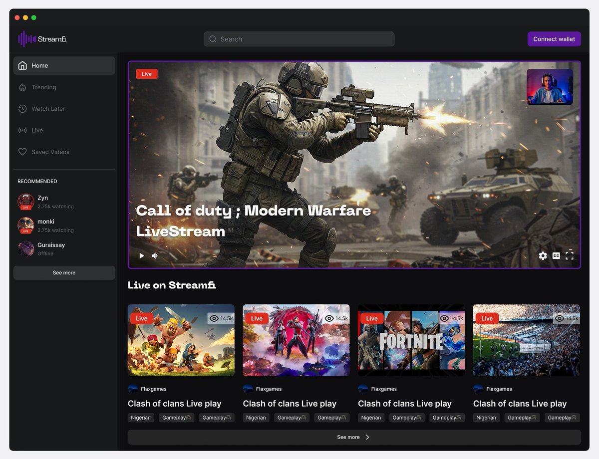 _streamfi's tweet photo. Building the FIRST decentralized streaming platform! Creators/gamers keep 90% of earnings. 🔥
Join the waitlist SOON to be a first user &amp; explore streams like this! 👇 #Web3 #Streaming #GameFi https://t.co/LHysMKShyy