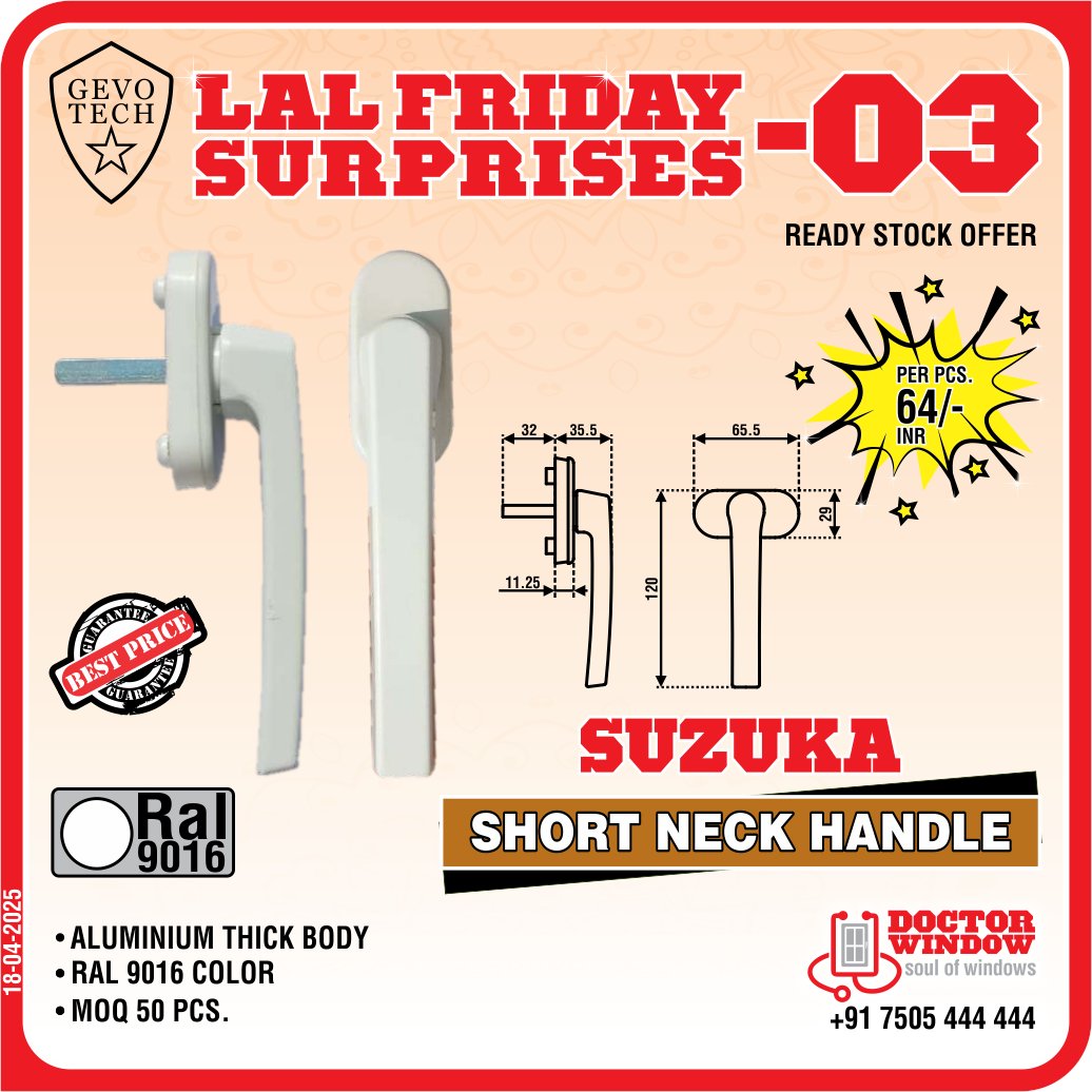 DOCTORWINDOW_IN's tweet image. GEVO TECH SUZUKA SHORT NECK HANDLE
GEVO TECH KOMATSU CASEMENT HANDLE
GEVO TECH MIAMI TOUCHLOCK
GEVO TECH VENUS WINDOW ROLLER

#handle #shortneckhandle #touchlock #windowroller #casementhandle #doctorwindow #soulofwindow #latestoffer #fridayoffer #newoffer #door #hardware #window
