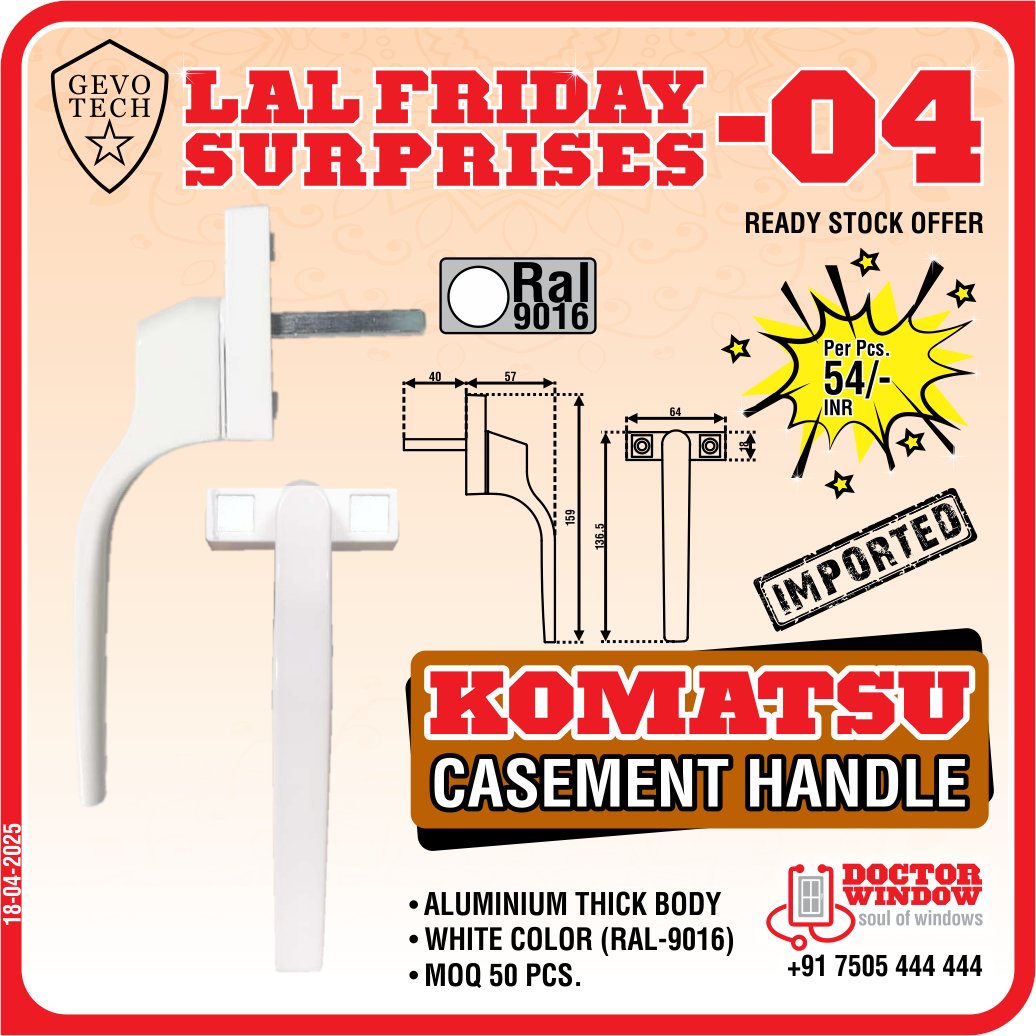 DOCTORWINDOW_IN's tweet image. GEVO TECH SUZUKA SHORT NECK HANDLE
GEVO TECH KOMATSU CASEMENT HANDLE
GEVO TECH MIAMI TOUCHLOCK
GEVO TECH VENUS WINDOW ROLLER

#handle #shortneckhandle #touchlock #windowroller #casementhandle #doctorwindow #soulofwindow #latestoffer #fridayoffer #newoffer #door #hardware #window