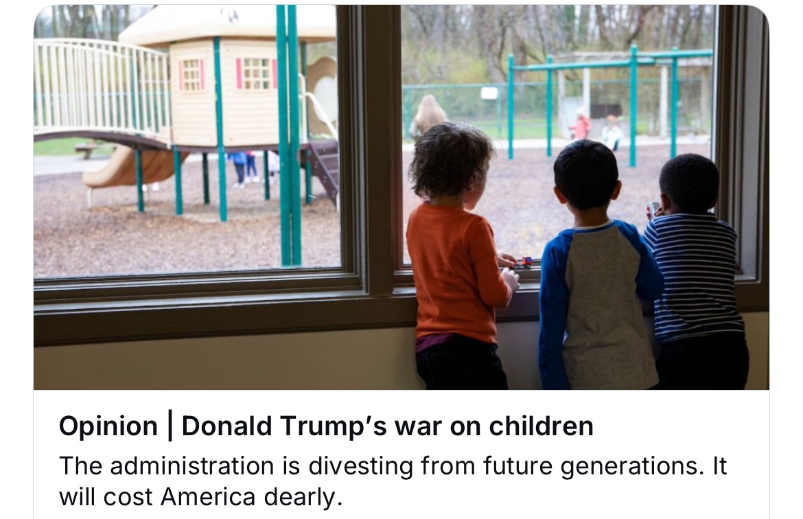 Eliminating Head Start. Laying off all the CDC employees who work on lead poisoning. Discrediting childhood vaccines during a measles outbreak. Cutting funds for school lunches.
A look at some of the under-the-radar ways the Trump administration is waging war on America's