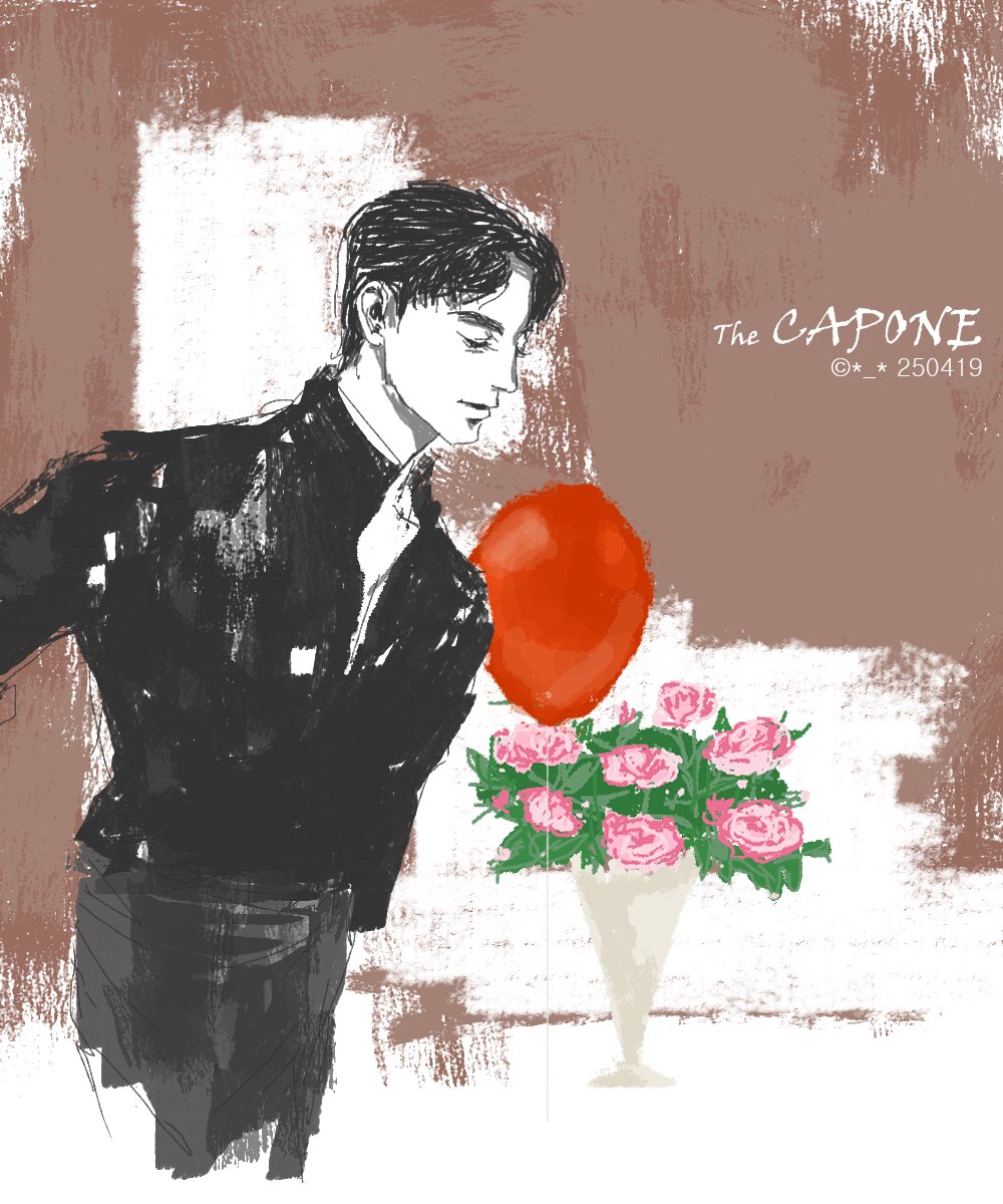Tarstale's tweet photo. 오랜만의 그림. 닉이 셔츠를 갈아입고 ��올때 풍선과 꽃다발까지 있던 구도가 인상깊었다.
#루시퍼 #연극_카포네 https://t.co/eZJJM4bsOO