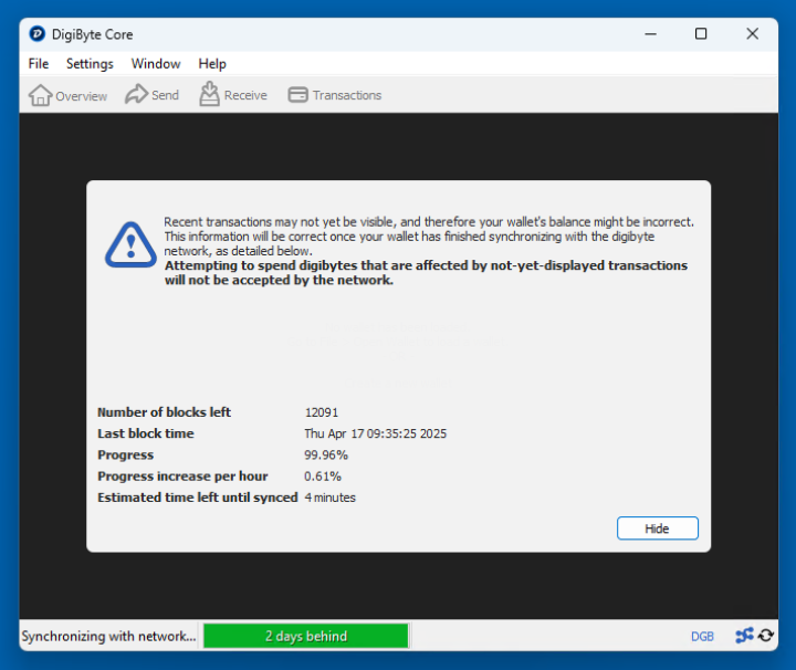 MasaruYTCh's tweet photo. 4 minutes until my #DGB node finishes its full sync—let’s go!! #DigiByte
@DigiByteCoin #DigiByteCoin https://t.co/50TeoBrq9F