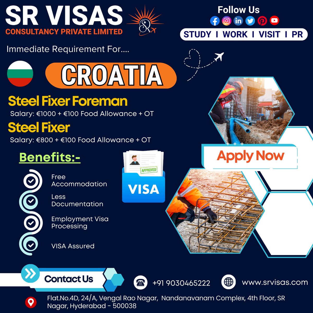 sr__visas's tweet photo. Immediate Requirement for Croatia. Available Position is Steel Fixer Foreman and Steel Fixer. #jobopportunity #workabroad #jobs #workvisa #visaservices #workpermit #jobsabroad #workvisa #visaassistance #workvisasupport #visaagents #visaservices #srvisas https://t.co/mirIdb3OdU