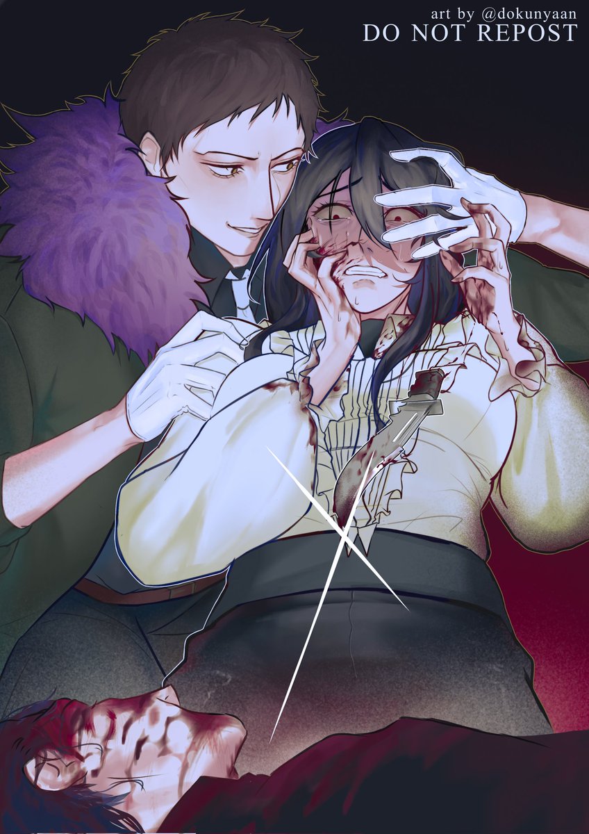 dokunyaan's tweet photo. [ yume ; #serahaul ]
—AU. 

cw / blood

"Don't look away now. Open your eyes. Watch. This is what it means to take a life."

didedikasikan untuk #PartnerInCrime2025
#yumelokalgallery https://t.co/rnF5VjoBBx