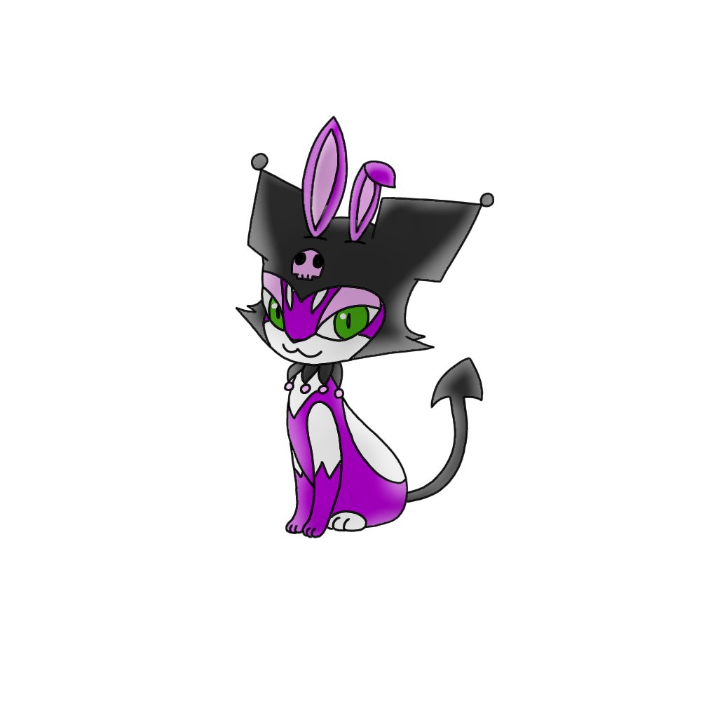 ObjectShowBloke's tweet photo. Kuromi Purrloin with purple rabbit ears 🐱😈🦋🐰♠️♦️♣️🃏💀✨💜💚🤍🩷🖤
#KuromiPurrloin #Kuromi #Purrloin #Crossover #DigitalArt #BodyBaseReference #CabbitGirl #OC #Easter2025 #Pokèmon #Sanrio #CharacterFusion #AnimeArt #RabbitEars #Headgears #PNG #Background #Roleplay #Era #Art https://t.co/NwxXGLLOyE