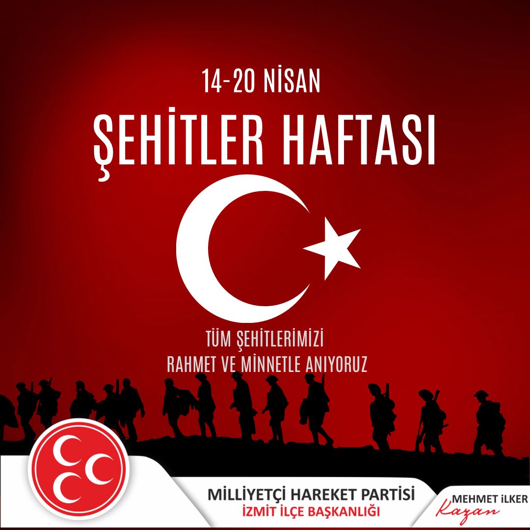 Mhpizmit41's tweet photo. Bu vatan uğruna toprağa düşen aziz şehitlerimizi rahmet ve minnetle anıyoruz. Milliyetçi Ülkücü Hareket, emanetinizin bekçisidir. Ne mutlu Türk’üm diyene!
.
MHP İzmit ilçe başkanı @mehmetilkerkazan 
.
#birülkününpeşinde #sağduyunubirlikteligi #milliyetçiharaketpartisi #mhp #devle https://t.co/zJsqaZ0gU4