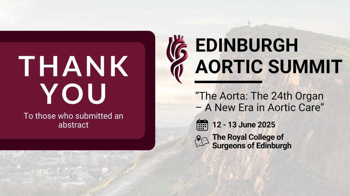 EdiAorticSummit's tweet photo. Thank you all those who submitted an abstract to #EASummit 2025!
The Scientific Committee are now hard at work reviewing all submissions, and those who are successful will be notified week commencing 28th April.
For more information on this year’s summit, make sure to check out the official website ➡️ https://t.co/YuArdQ5rHi
#Aortic #Vascular #Cardiovascular #Radiology #Anaesthesia #AortaEd #MedicalConference #InterventionalRadiology #MedEd #MedTech