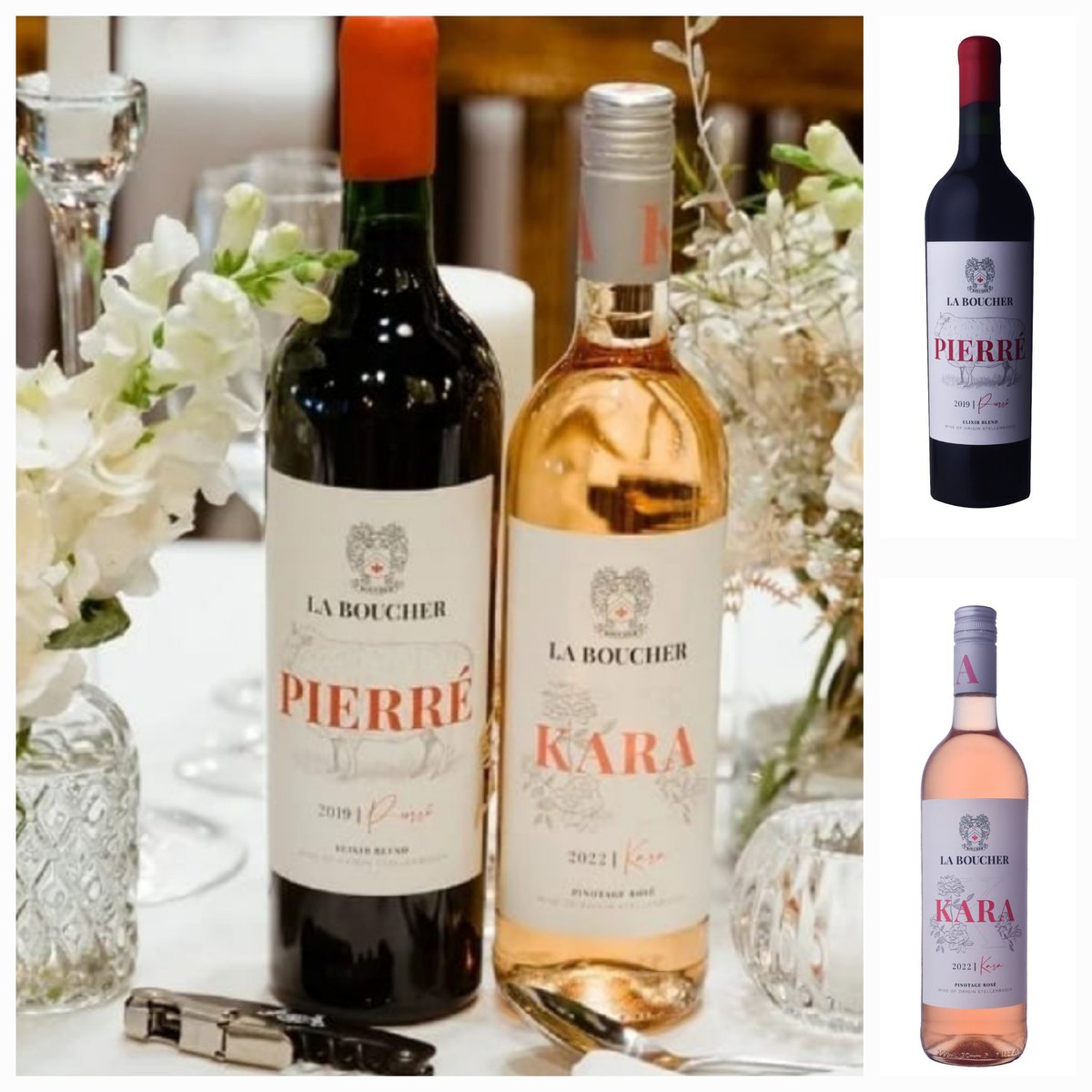 LaBoucher's tweet photo. Easter special on Pierre &amp; Kara.  Get a 12 pack of 6 each for only R1850 delivery included. Just email us at admin@laboucherwines.co.za 🎶🍷🍇

https://t.co/38i4MUPVtA 

#LaBoucherAllTheWay #wine #DrinkQuality #DrinkStellenbosch #thinkquality https://t.co/NfKxuSabSu