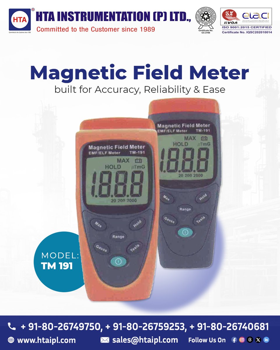 htaipl's tweet photo. HTAIPL’s Magnetic Field Meter is designed for accuracy, reliability, and ease. Perfect for measuring electromagnetic fields of extremely low frequency in industrial and lab environments.

🌐https://t.co/ojp40OUdMF

#htaipl #magneticfieldmeter #emfmeasurement https://t.co/g31WAsbDgW
