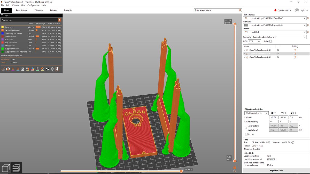 Life is great.

I'm working on two amazing projects right now! here's a screenshot of the sliced 3D file that i'm going to be 3D printing for one of these projects!

also, I finished University, so maybe streams at some point, depends on how busy I am :D