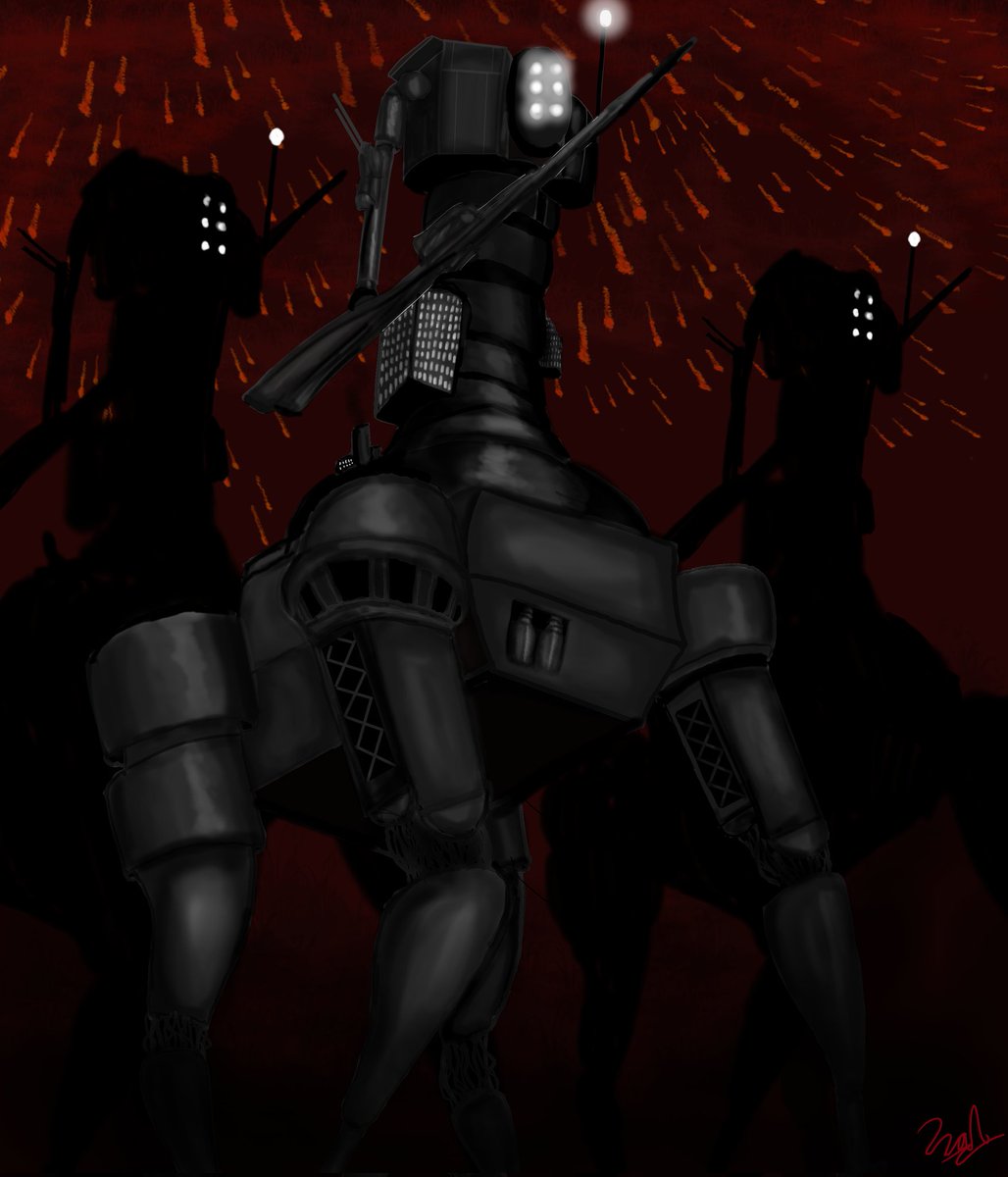 MildlyOKK's tweet image. The Earthmover march #art #ultrakill #fanart
