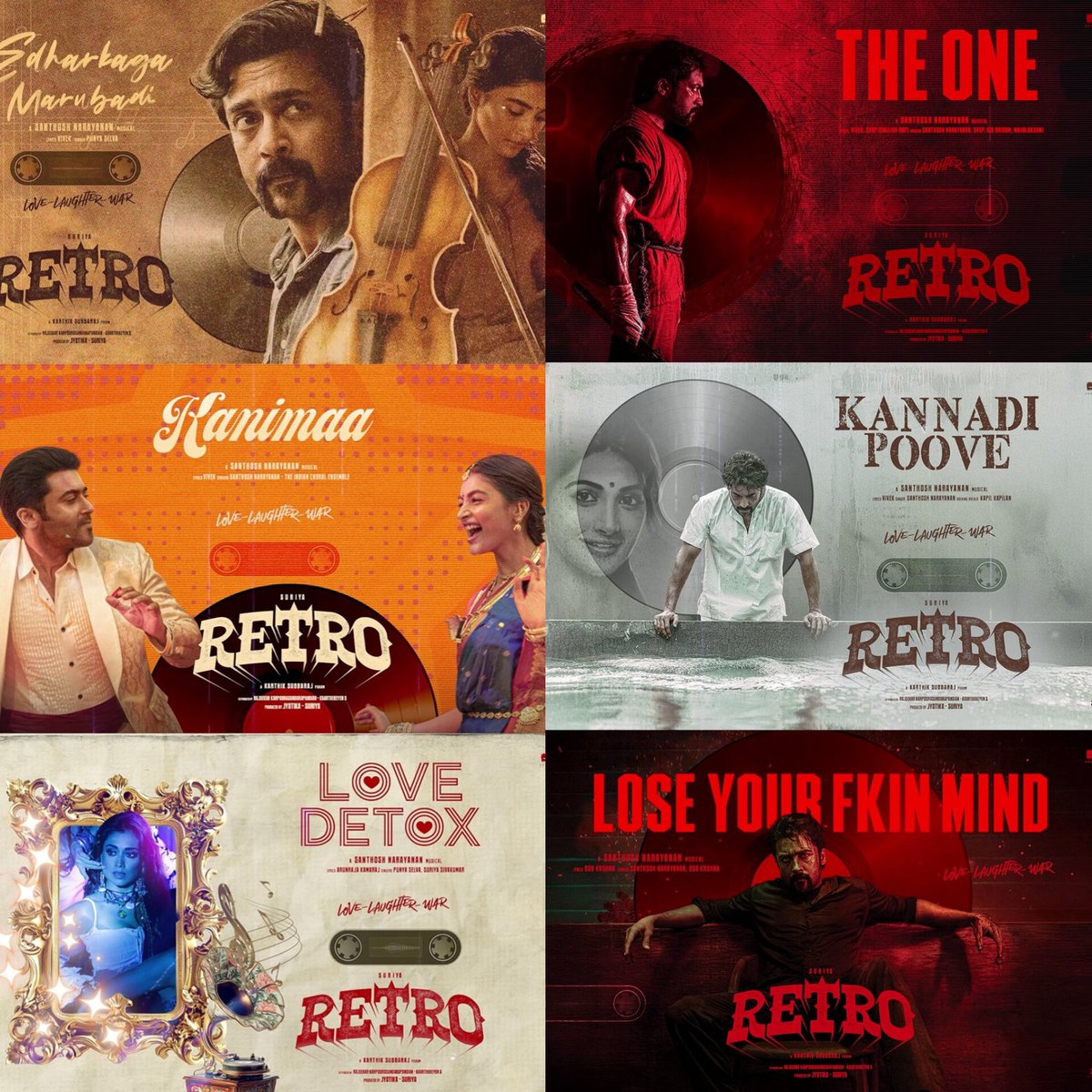 Hari_Socialist's tweet photo. • Reply Your Favourite One From The #Retro Album Released So Far!

#RetroJukebox 🎵 #RetroFromMay1 @Suriya_offl @karthiksubbaraj @Music_Santhosh https://t.co/bcZteTrsVr