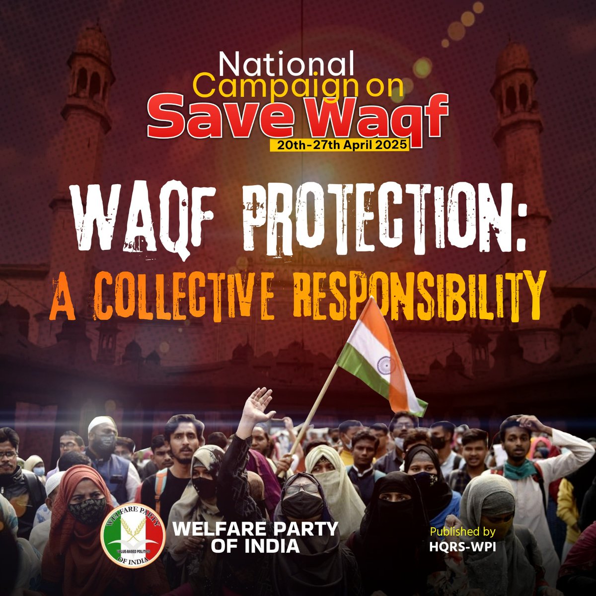 UpdatesWpi's tweet photo. #Join Today Twitter (X) Storm at  8:00 PM
#SaveWaqf (National Campaign) 
Welfare Party of India
@Dr_SQRIlyas @AIMPLB_Official https://t.co/k6e3TR9UCh