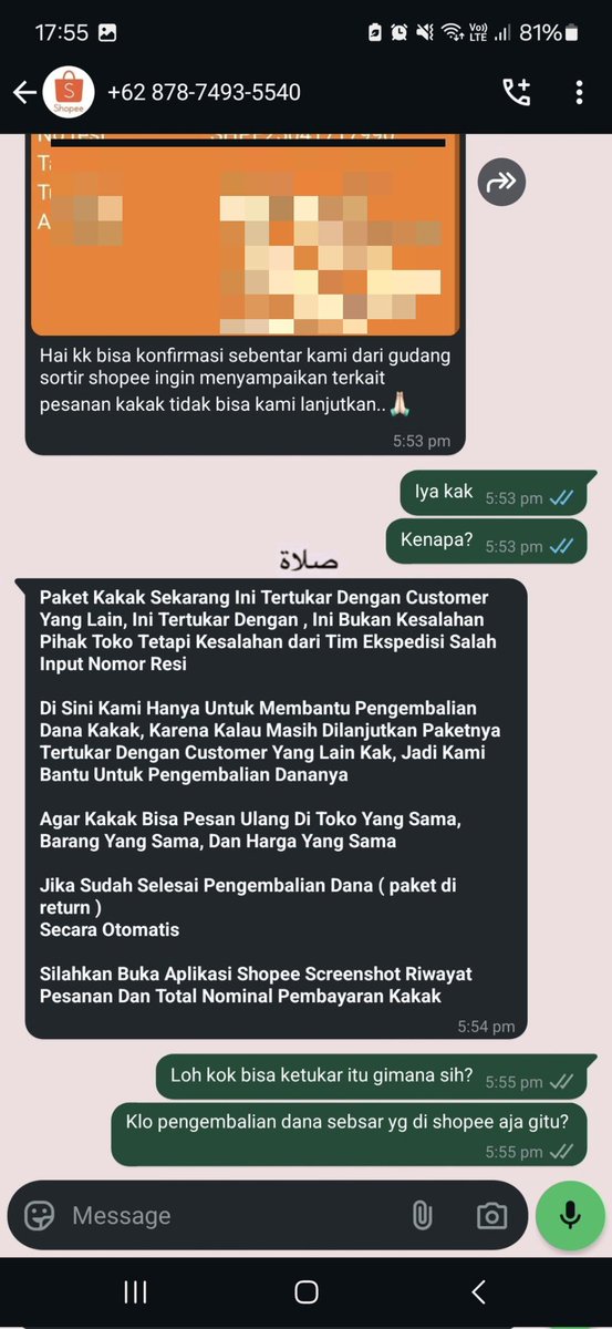 go_by_ght's tweet image. #ght_news

❗ 𝗣𝗘𝗡𝗚𝗨𝗠𝗨𝗠𝗔𝗡

Terkait dengan adanya beberapa laporan yang dapat chat via WA yang mengatasnamakan POS INDONESIA &amp;amp; SHOPEE dan menginfokan adanya barang hilang, dimohon untuk tidak direspon. Kalau bisa langsung block saja apalagi jika isi chatnya seperti di…