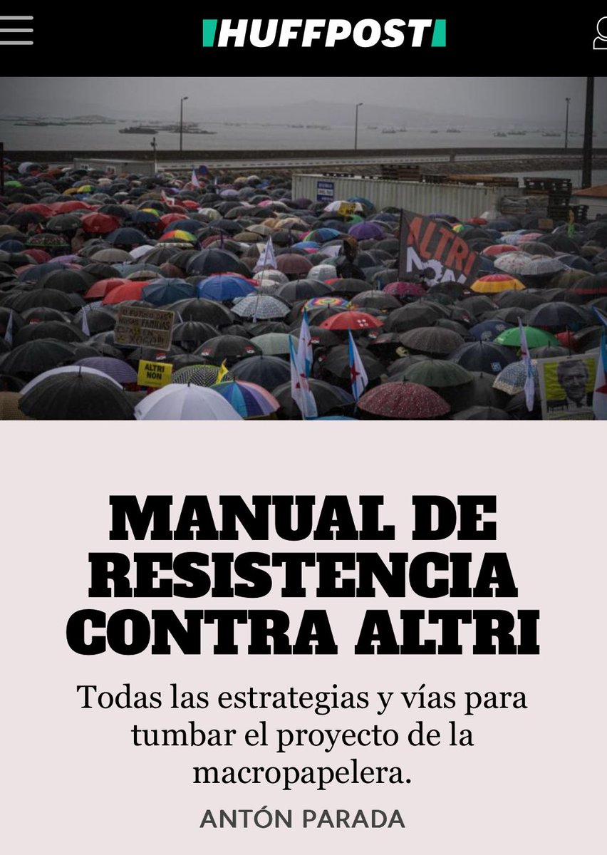 ElHuffPost's tweet photo. AHORA, EN PORTADA: 'Manual de resistencia contra Altri': todas las estrategias y vías para tumbar el proyecto de la macropapelera https://t.co/1HfMeLdyf9
✍️ Por @anton_parada https://t.co/W5VIHWFGNy