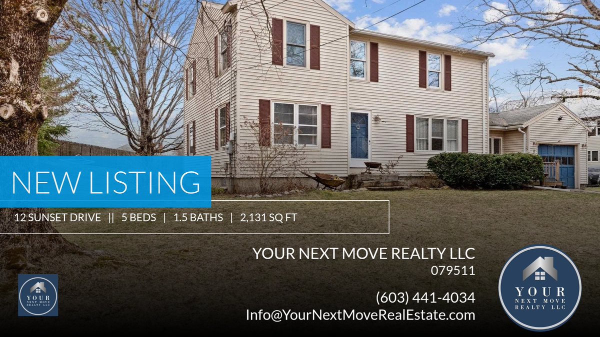 YourNextMoveNH's tweet image. 📍 New Listing 📍 Take a look at this fantastic new property that just hit the market located at 12 Sunset Drive in Somersworth. Reach out here or at (603) 441-4034 for more infor... homeforsale.at/12_SUNSET_DRIV…