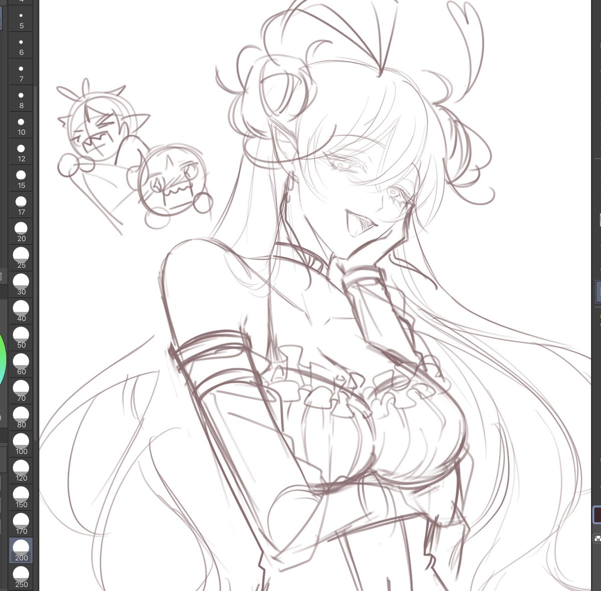 개큰 여자의 악마셔 안 그릴 수 없었다