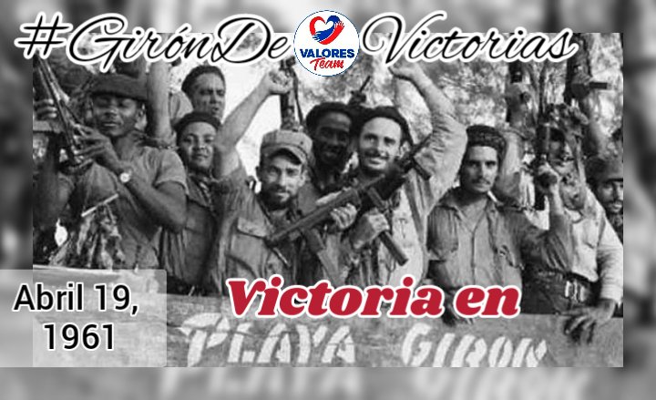 💪🇨🇺 La Victoria de Playa Girón tuvo un gran protagonista: el pueblo que, al primer llamado de la Revolución, se organizó para defenderla, bajo la dirección de Fidel, quien resaltó como notorio, el valor con que lucharon aquellos hombres.

#64AñosDeGirón
#ValoresTeam🕊️