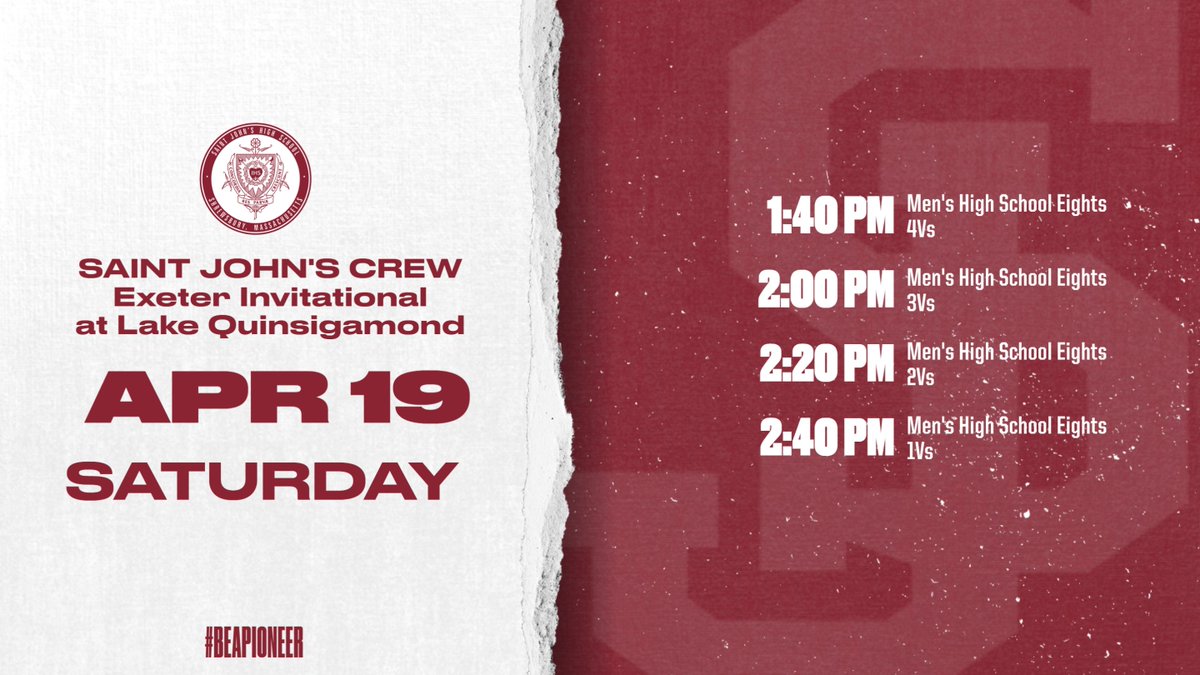 Today's Race Schedule for <a href="/StJohnsHSRowing/">St. John's HS Rowing</a> 
(subject to change)