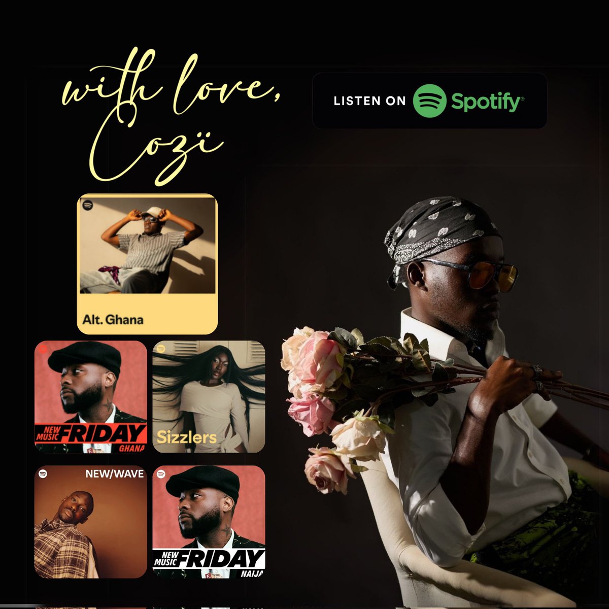 cozypols's tweet photo. Coverboy Cozï!!!😭🌟❤️

Help me say THANK YOU SPOTIFY!!! @SpotifyAfrica @Spotify 
 "With Love, Cozï" featured on these playlists and we're grateful for the support!🫂❤️

Listen to "With Love, Cozï[E.P] TODAY!🙏🏾❤️ 
🔗https://t.co/FtfSvUxVBY https://t.co/D6uDJxliro