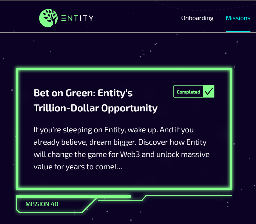 harhpee's tweet photo. Entity Space Race
MISSION 40 ANSWERS
Q1. D = 70%
Q2. C = Terminal
Q3. A = $250B
Q4. D = 20+
>DCAD<
Join https://t.co/Mv7Z6cggmr
#Airdrop #ENT $ENT #nothing #ANC #Entopia https://t.co/QQuhBdSt2Q