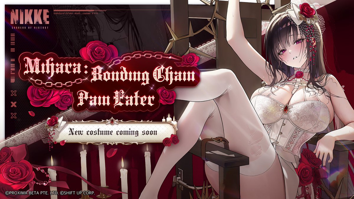 NIKKE_en's tweet image. 【Mihara: Bonding Chain Costume Introduction】
She finds joy in both pain and pleasure.
Mihara: Bonding Chain special costume 「Pain Eater」 is coming soon vis 2.5th Anniversary Costume Gacha!
📅 After 5/1 05:00 (UTC+9)
Stay tuned!
#NIKKE
#NIKKEAnniversary
#NIKKELivestream…