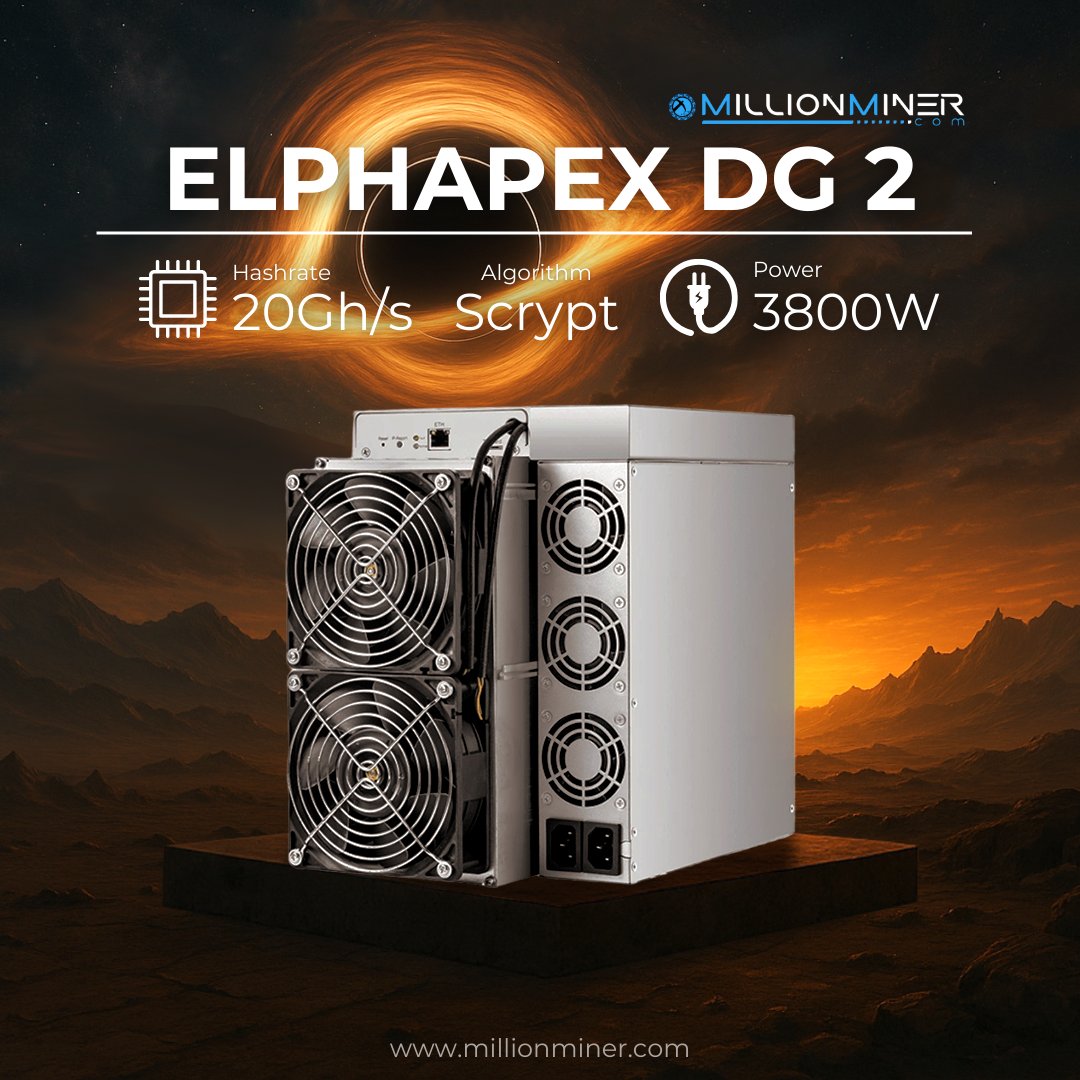 millionminercom's tweet photo. 🔥 ElphaPex DG 2 — Scrypt Mining Power Unleashed! ⚡🧱
The DG 2 delivers top-tier performance for Scrypt miners like LTC and DOGE 🚀💸
Stay efficient, cool, and ahead of the game with ElphaPex’s trusted mining hardware 🧊🔧
#ElphaPexDG2 #ScryptMiner #LTCMining #DOGEminer #CryptoMining #MiningRig #ASICMiner #ElphaPex #CryptoPower #DigitalGold #MiningSetup