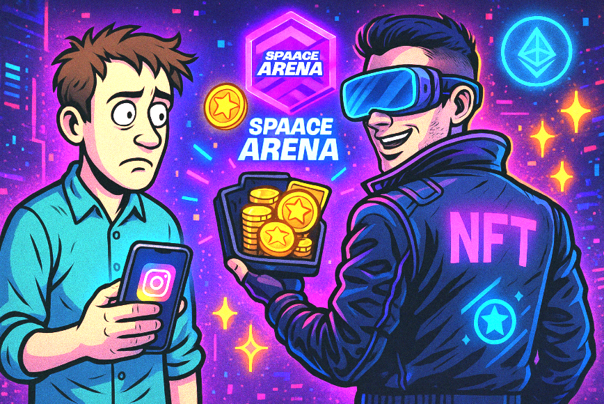 Tokyo_DeFI's tweet photo. Me: Still stuck in Web2 😢
My friend after discovering #SpaceArena and farming 50,000 Staars 😎🚀
Choose your fighter.

@SpaaceArena_   #Web3   #NFTs https://t.co/hTWMX8HmZ3