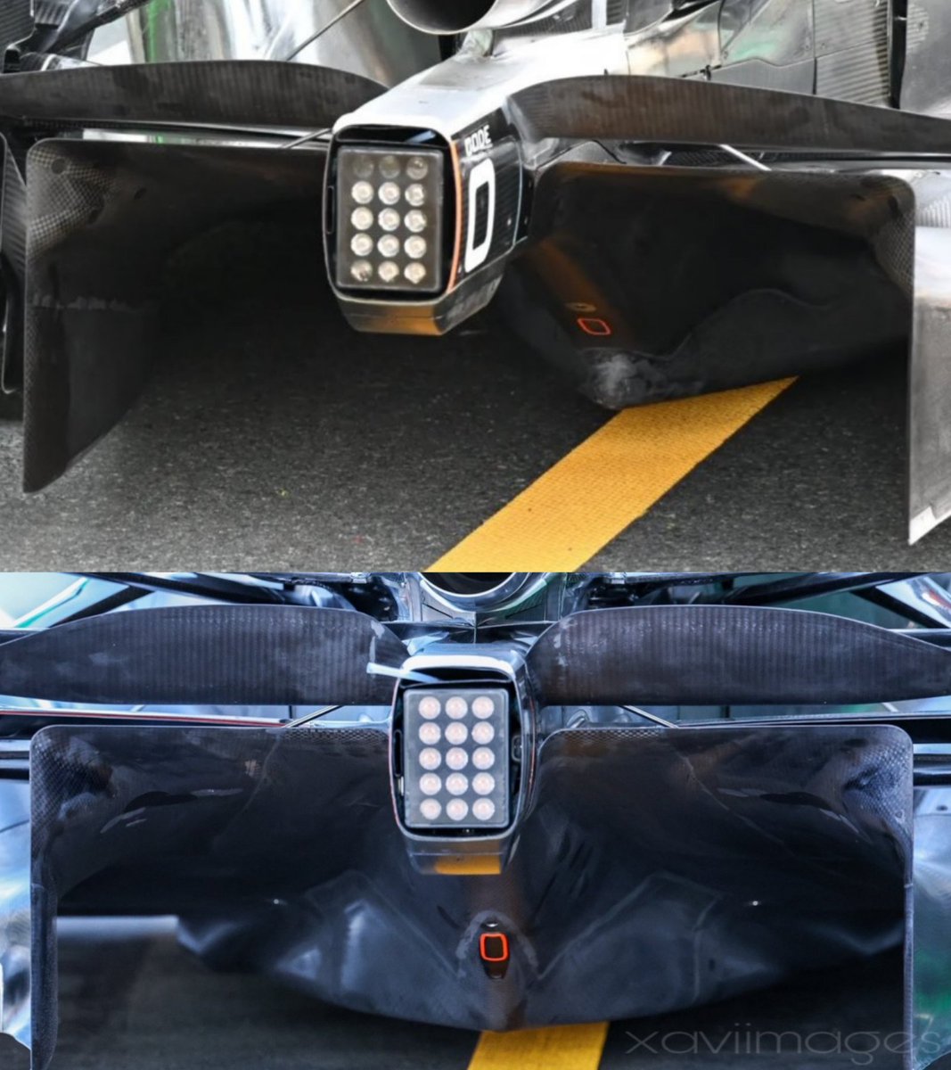 Yuyujiteki_Si's tweet image. ザウバー #C45 アップデート
フロアとビームウィングをアップデート
フロアはアップデート前後で船底のつなぎ目が変わってる
だからってどう形状が違うのかは解らんが。ビームウィングはサーキットに合わせて薄くなってる。 #F1の空力メモ