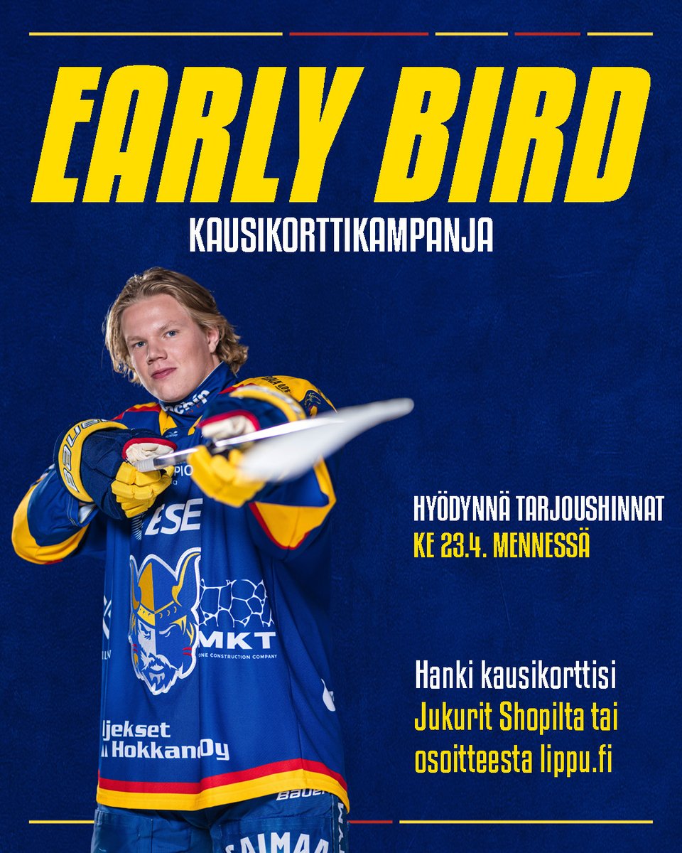 Heimo heräsi keväällä henkiin ja siitä jatketaan ensi kaudella isommin sekä vahvemmin 🔵🟡

Hanki kausikortti Early Bird -hinnoin keskiviikkoon 23.4. mennessä. 

Kaikki mitä sinun tulee tietää kaupungin kuumimmasta kausarista ➡️ jukurit.fi/fi-fi/article/…

#Jukurit #Liiga
