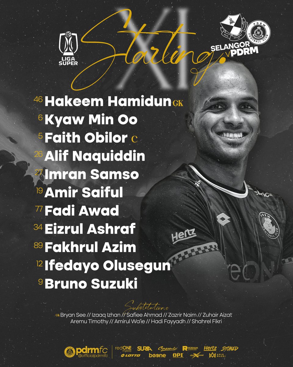 pdrmfcmy's tweet photo. 📋 | #TheCops last starting line-up for the season against Selangor today! Let’s go out there and do this #OurWay!

#pdrmfc #upthecops #sangsakabiru #selpdrm https://t.co/nexOSBaNZA