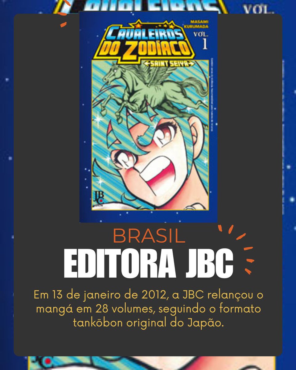 MultiSaintSeiya's tweet photo. No Brasil, Cavaleiros do Zodíaco teve várias fases marcantes: da pioneira @ConradEditora à luxuosa edição definitiva da @editorajbc. Cada relançamento mostrou a força da série e o crescimento do mercado de mangás por aqui. #SaintSeiya #CDZBrasil https://t.co/cR4LJKr5HS