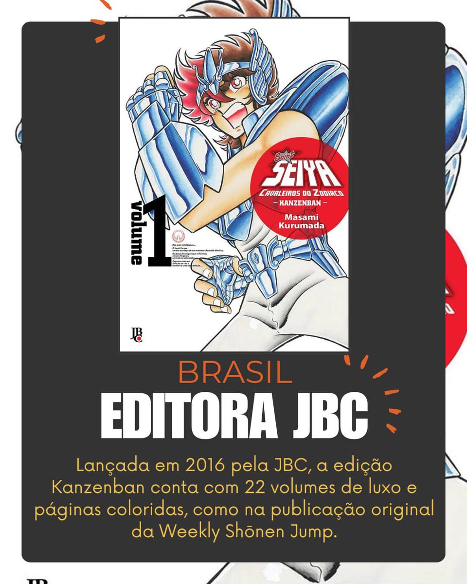 MultiSaintSeiya's tweet photo. No Brasil, Cavaleiros do Zodíaco teve várias fases marcantes: da pioneira @ConradEditora à luxuosa edição definitiva da @editorajbc. Cada relançamento mostrou a força da série e o crescimento do mercado de mangás por aqui. #SaintSeiya #CDZBrasil https://t.co/cR4LJKr5HS