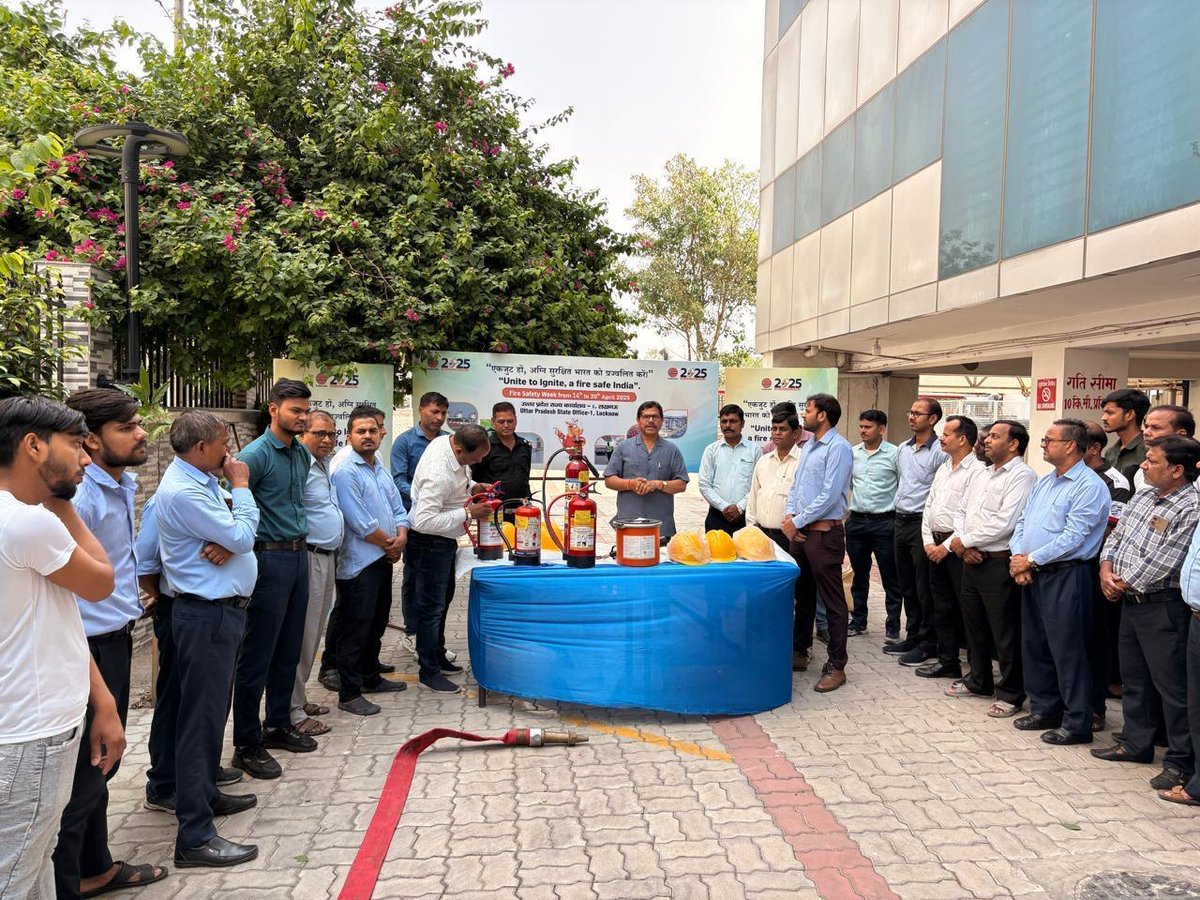 As part of Fire Safety Week, a mock drill was carried out at the UPSO_I  in the presence of ED&amp;SH,UPSO_I  &amp; Fire Officer from UP Fire Services. Fire safety training was also given to all contract workers and security staff. Safety first! #FireSafety #FireSafetyWeek #StaySafe