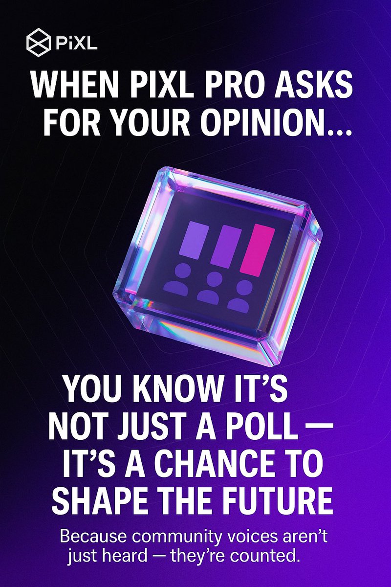 alkcemy's tweet photo. At Pixl Pro, your voice doesnβt just echo β it drives change.
Cast your vote, shape the future. Letβs build this together!
#PixlPro #Web3Community #YourVoiceMatters
@PIXLRWA https://t.co/EMayLA8YSN