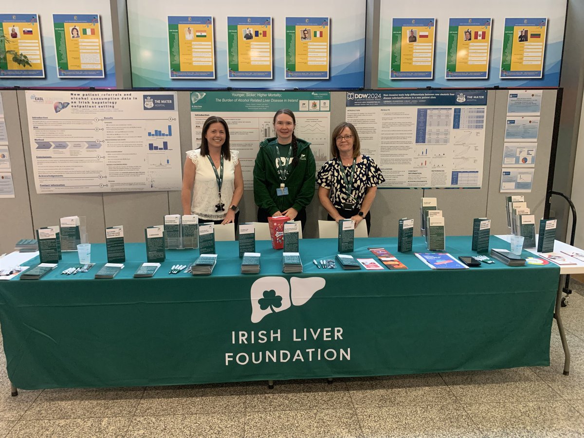 The Irish Liver Foundation - a great resource for people affected by &amp; interested in liver health. The team in Mater Misericordiae University Hospital, Dublin, were on hand to showcase this &amp; answer any Qs patients &amp; staff had this #WorldLiverDay2025 💚 Well done!@IrelandLiver