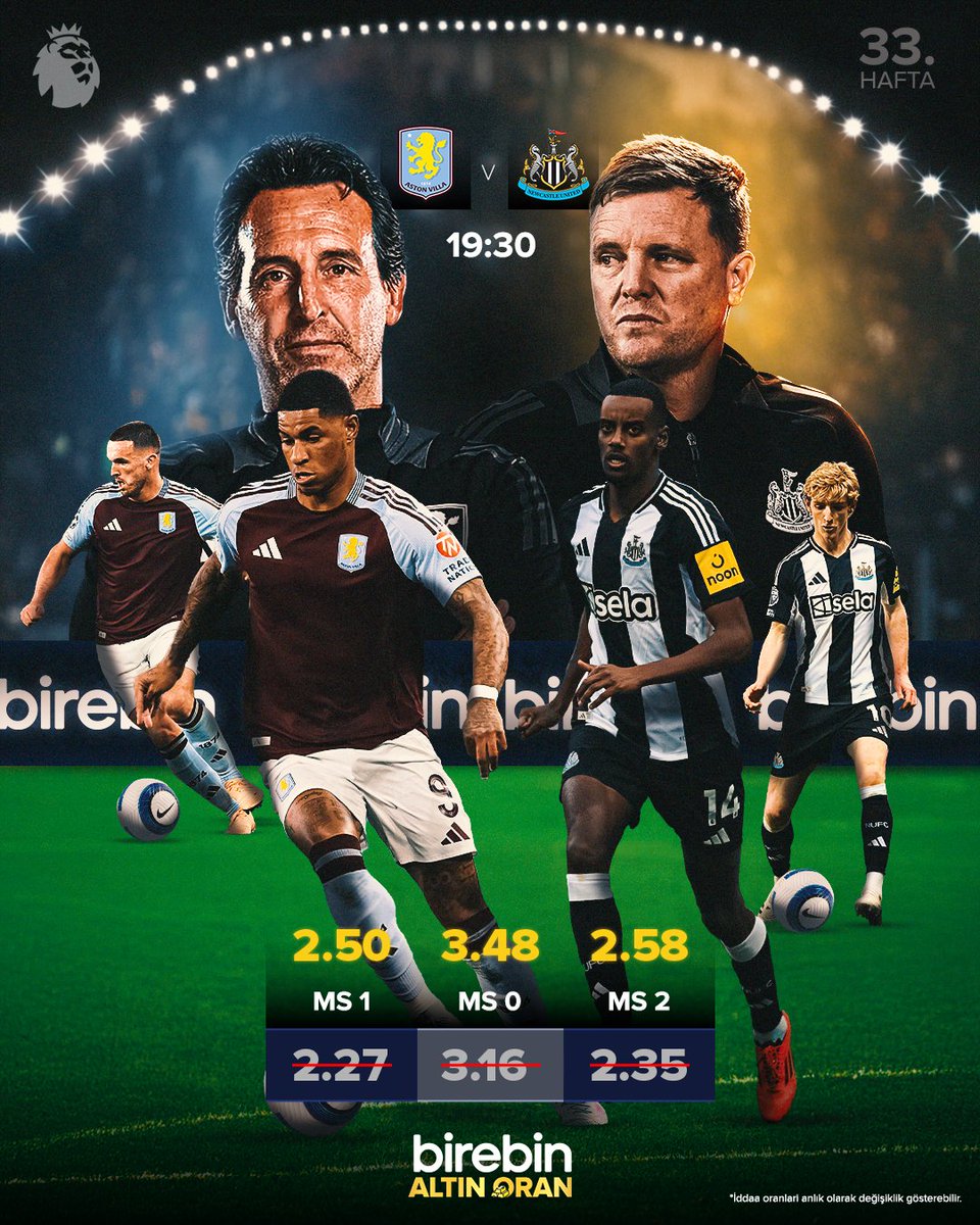 birebincom's tweet image. Premier Lig'de en formda ekiplerinden ikisi karşı karşıya geliyor! Aston Villa, Newcastle'ı konuk ediyor!
🔵 Aston Villa son 5 Karşılaşmasında 4 Galibiyet aldı.
🔵 Newcastle United ise son 5 Karşılaşmasının tamamını kazandı!
Son Zamanların Premier Lig klasiklerinden bu maçın…