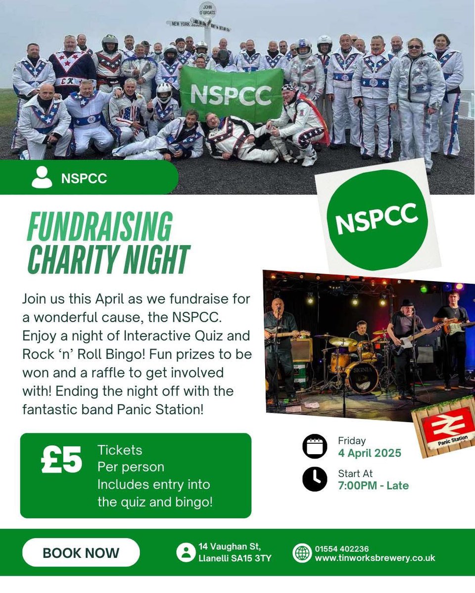 RIDECymru's tweet photo. @tinworksbrewery THE CLUB &amp; Charity would like to call in next week. To thank you for your support of local rider Tony Derrick fundraising evening at the start of the month.
Please can you contact us with details of the evening for our Press Releases. @NSPCC_Cymru @NSPCC 💚🫶🙏 https://t.co/Ulk4pxGw0E