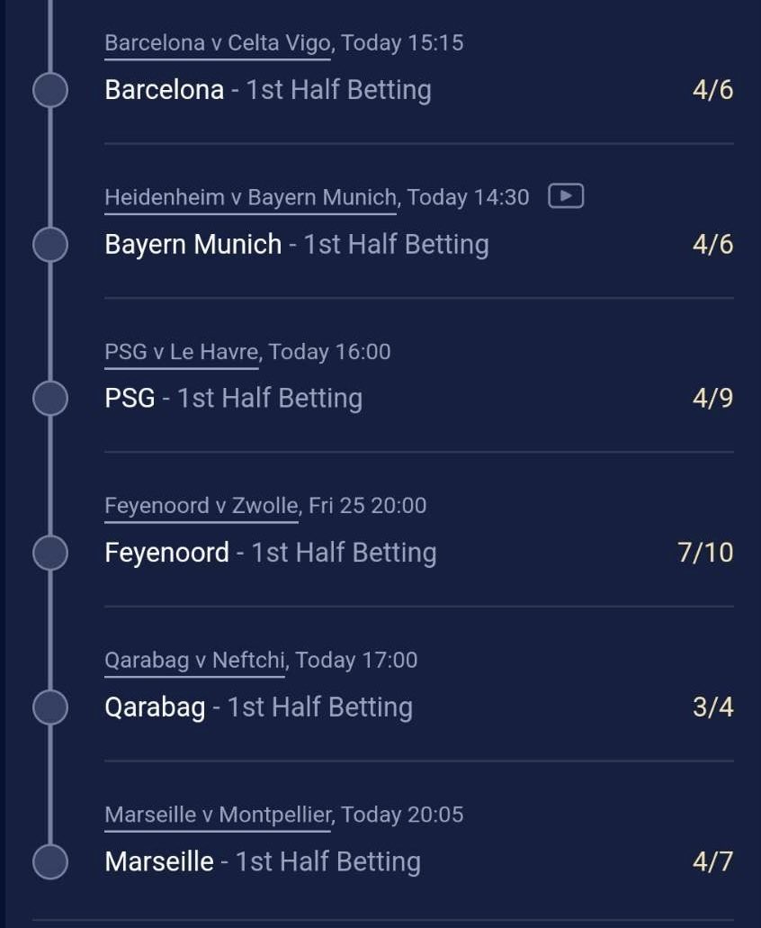 S8Insights's tweet photo. 🔥 1ST HALF WINNERS ACCA! 🔥
6 teams tipped to come out FLYING:

🇩🇪 Bayern
🇪🇸 Barcelona
🇫🇷 PSG
🇦🇿 Qarabag
🇳🇱 Feyenoord
🇫🇷 Marseille

ODDS: 19/1
💰 £10 ➡️ £200

#SaturdayTips #ACCA #FootballBets #S8Bets #FCBarcelona #FCBayern #PSG #feyenoord #Qarabag #OMMHSC https://t.co/vF5r5fFmxI