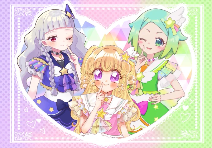 改めて! #プリプリライブ ひめりんごさん主催のマイドリフラスタでミーチル様描かせていただいてましたにのチィの絵とペンやブラシ変えて描いたので結構印象が違うのではないでしょうか～!ゆいちゃんはひめりんごさん、にのちゃんは蒻さんのイラストです!お2人ともありがとうございました! 