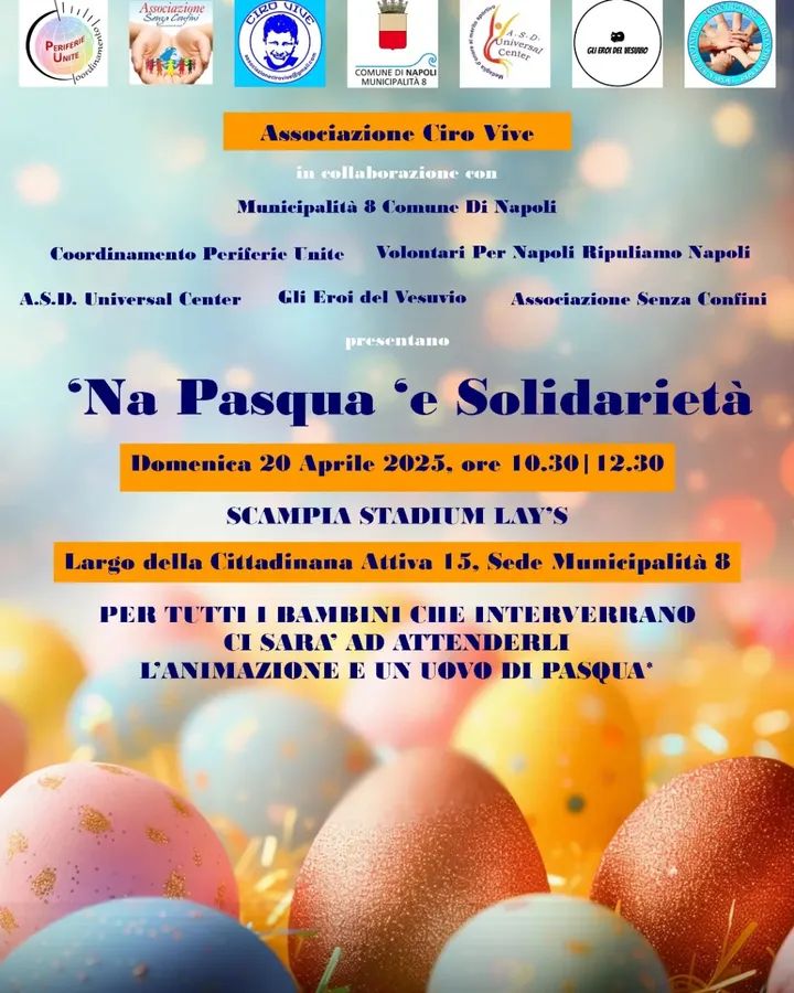 CiroVive's tweet photo. ✅ ‘NA PASQUA 🐣 ‘E SOLIDARIETÀ 💛

L’Associazione Ciro Vive anche quest’anno ha organizzato, insieme a Municipalità 8 Comune di Napoli , Coordinamento Periferie Unite, Associazione Senza Confini...  l’iniziativa🕊️ ⏬️⏬️⏬️

https://t.co/6vLhoccaVw

https://t.co/PgaOSQTCGX https://t.co/sMhoOjuqSn