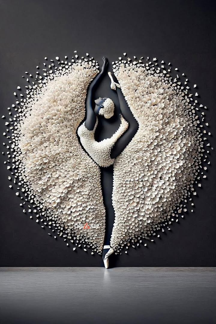 A woman is a flexible beauty, like a dance of black, gray, and white hues in stunning harmony. She dances through life with grace, blending into the interplay of black, gray, and white.
v/ Urban Street Art 
#artwork #creative #ballet
